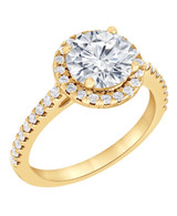 Yellow Gold | Diamond Halo Solitaire Plus Engagement Ring