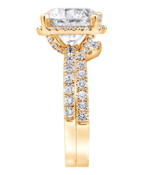Yellow Gold | Diamond Rings Bridal Set Side