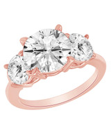 Rose Gold | Round Three Stone Diamond Engagement Ring Front