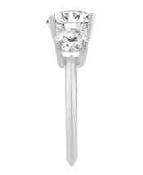 White Gold | Round Three Stone Diamond Engagement Ring Side