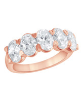 Rose Gold | Oval-Cut Diamond Wedding Band Front