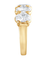 Yellow Gold | Oval-Cut Diamond Wedding Band Side