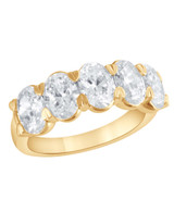 Yellow Gold | Oval-Cut Diamond Wedding Band Front