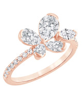 Rose Gold | Diamond Butterfly Ring Front