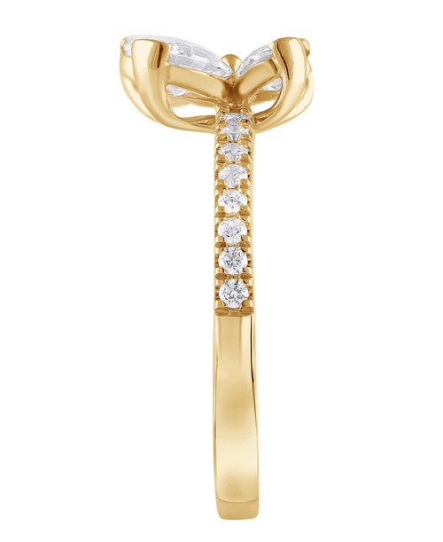 Yellow Gold | Diamond Butterfly Ring Side