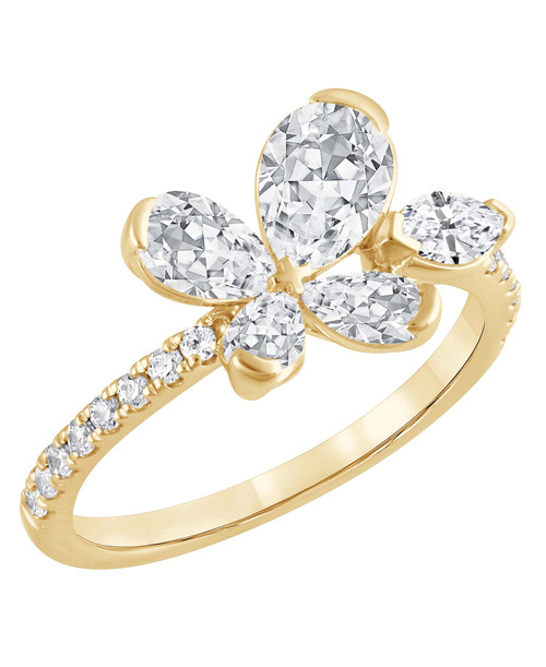 Yellow Gold | Diamond Butterfly Ring Front