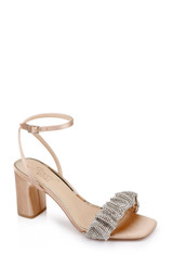 Almond Nude | Rita Bejeweled Strap Block Heel