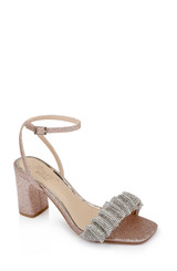 Rose Gold | Rita Bejeweled Strap Block Heel