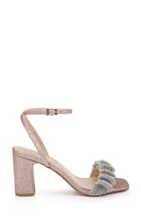 Rose Gold | Rita Bejeweled Strap Block Heel