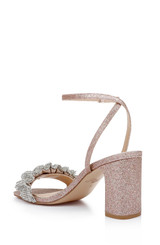 Rose Gold | Rita Bejeweled Strap Block Heel