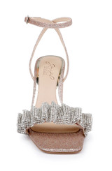 Rose Gold | Rita Bejeweled Strap Block Heel