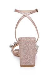 Rose Gold | Rita Bejeweled Strap Block Heel