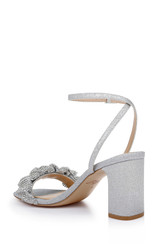 Silver | Rita Bejeweled Strap Block Heel