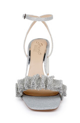 Silver | Rita Bejeweled Strap Block Heel