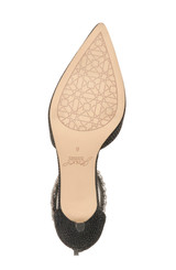 Black Fabric | Robles Crystal Embellished Kitten Heel