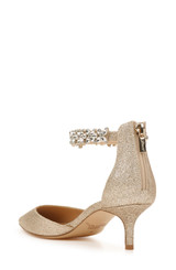 Gold Glitter |  Robles Crystal Embellished Kitten Heel