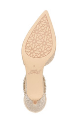 Gold Glitter | Robles Crystal Embellished Kitten Heel
