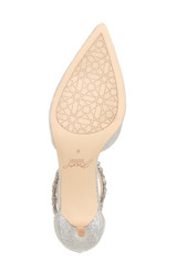 Silver Glitter | Robles Crystal Embellished Kitten Heel