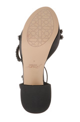 Black | Rochel Platform Block Heel with Gemstone Embellished Straps
