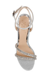 Silver | Rochel Platform Block Heel with Gemstone Embellished Straps
