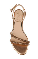 Bronze | Roslyn Metallic Flat Sandal with Crystals