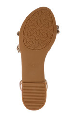 Bronze | Roslyn Metallic Flat Sandal with Crystals