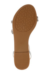 Silver | Roslyn Metallic Flat Sandal with Crystals