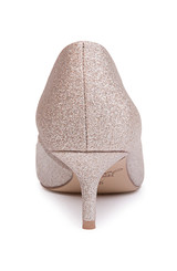 Lt. Gold Royalty Pointed Toe Kitten Heel