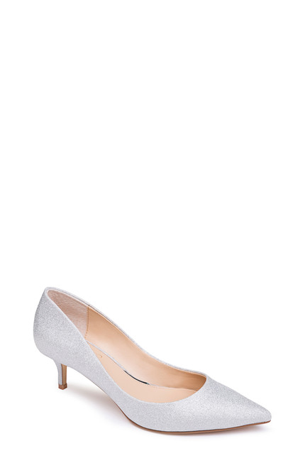 Silver | Royalty Pointed Toe Kitten Heel