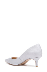 Silver | Royalty Pointed Toe Kitten Heel