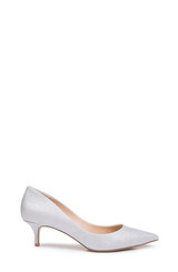 Silver | Royalty Pointed Toe Kitten Heel