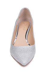 Silver | Royalty Pointed Toe Kitten Heel