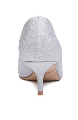 Silver | Royalty Pointed Toe Kitten Heel