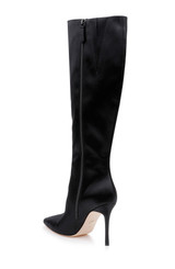 Black Satin | Runway Knee High Boot