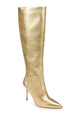 Gold Leather | Runway Knee High Boot