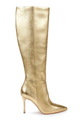 Gold Leather | Runway Knee High Boot