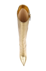 Gold Leather | Runway Knee High Boot
