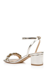 Gold Metallic | Sawyer Low Block Heel Sandals Back Side