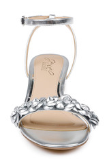 Silver Metallic | Sawyer Low Block Heel Sandals Front