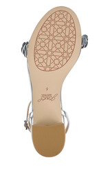 Silver Metallic | Sawyer Low Block Heel Sandals Sole