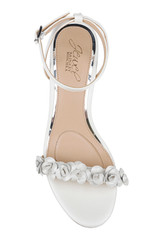 White Metallic | Sawyer Low Block Heel Sandals Top