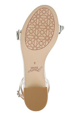 White Metallic | Sawyer Low Block Heel Sandals Sole