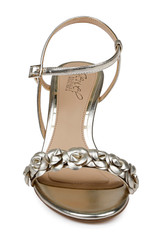 Gold Metallic | Saylor Mid Stiletto Sandals Front