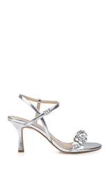 Silver Metallic | Saylor Mid Stiletto Sandals Side