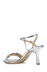 Silver Metallic | Saylor Mid Stiletto Sandals Back Side