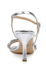Silver Metallic | Saylor Mid Stiletto Sandals Back