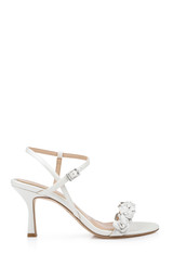 White Metallic | Saylor Mid Stiletto Sandals Side