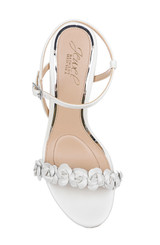 White Metallic | Saylor Mid Stiletto Sandals Top