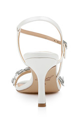 White Metallic | Saylor Mid Stiletto Sandals Back