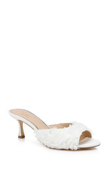 Ivory Ivory | Scarlet Kitten Heel Mule Sandals Front Side